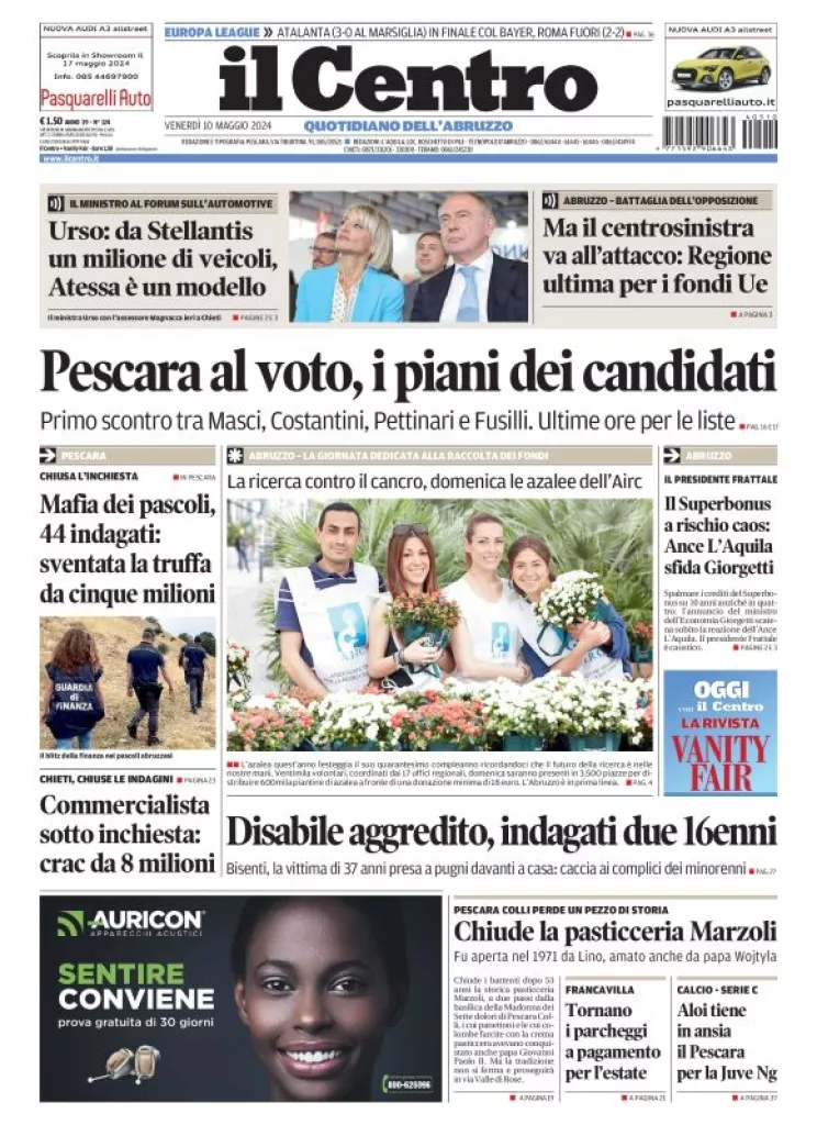 Prima-pagina-il centro-oggi-edizione-del-2024-05-10